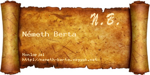 Németh Berta névjegykártya