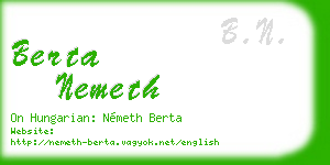 berta nemeth business card